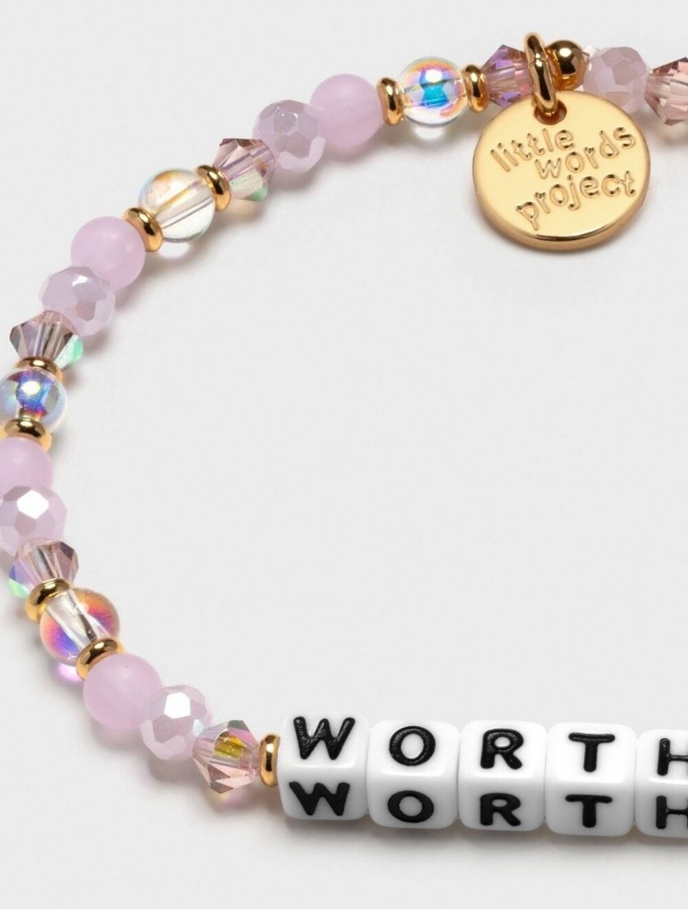 Little Words Project "WORTHY" Beaded Stretch Bracelet - Picture 3 of 7